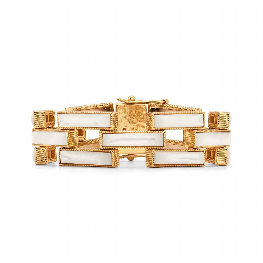 NEW CAPUCINE DE WULF women's pathway link bracelet in mother of pearl